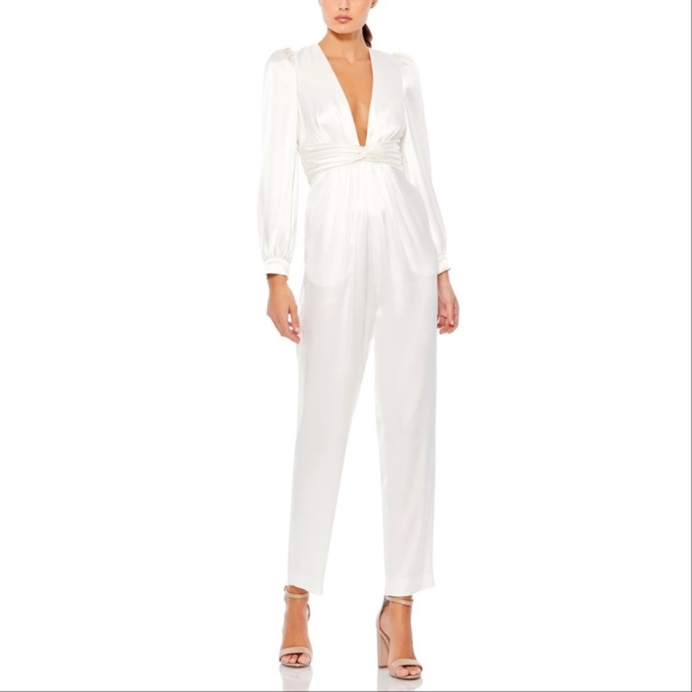 Mac Duggal White Jumpsuit NWT - Picture 2 of 4